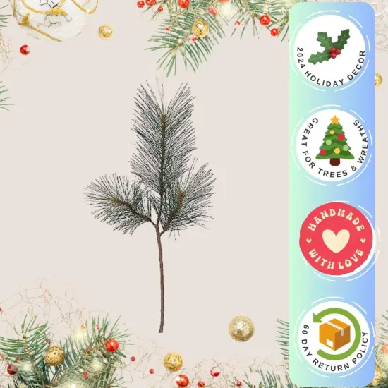 30-Inch Artificial Sugar Pine Picks - Set of 4, 3 Lifelike Sprays - Perfect for Christmas Wreaths, Garlands, Trees - Elegant Holiday Decor - 2024 Christmas Collection, Floral Home by Artificial Flowers {1}