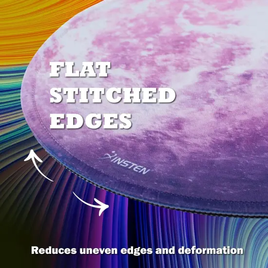 Insten Galaxy Mouse Pad Round Venus, Stitched Edges, Non Slip Rubber Base, Smooth Surface Mat, For Home Office Gaming, Purple {4}
