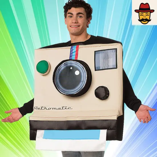 Retro Instant Camera Adult Costume Square Tunic for Halloween and Parties {2}