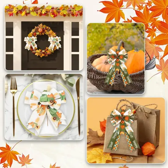 4 Rolls Fall Pumpkin Truck Plaids Ribbon {5}