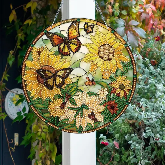 5D Sunflower Butterfly Diamond Painting Kits {4}