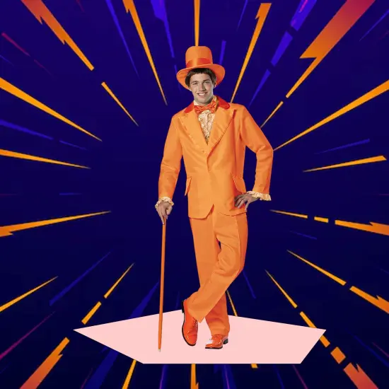 Goof Ball Orange Adult Costume Tuxedo Set for Halloween and Parties {2}