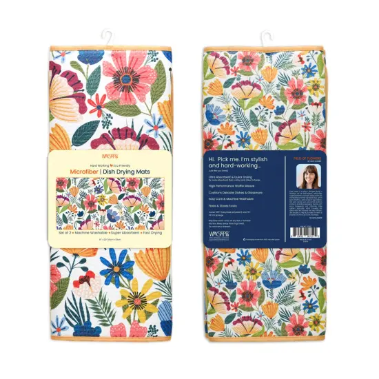 Field Of Flowers Microfiber Dish Drying Mats, Set of 2 {6}