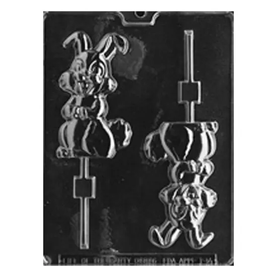 Medium Happy Bunny Lolly Chocolate Mold {1}