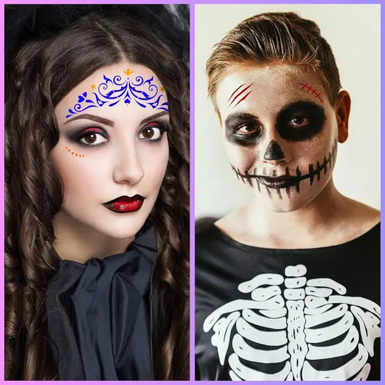 24 Pcs Halloween Face Paint Stencils Set Reusable Face Painting(Art,Painting) {1}