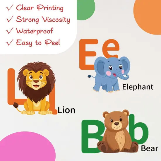 Animal Alphabet Colour Decals Stickers Educational {5}