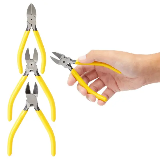 5 Pack CR-V Wire Flush Cutters, Soft Wire Side Cutters for Jewelry Making (Yellow, 5 Inch) {4}