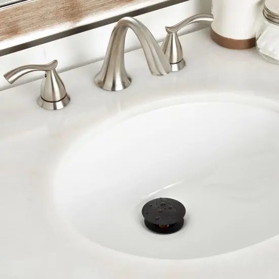 Matte Black Chrome Vessel Sink Drain Pop Up Stopper with Detachable Basket, 2.6 x 8.5 in {2}