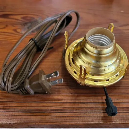 Lehman's Brass #2 Electric Converter Burner for Oil Lamps with Brown Cord {3}