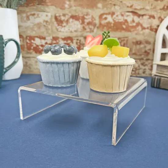 Plymor Clear Acrylic Short Square Display Riser, 2" H x 6" W x 6" D (1/8" thick) {3}