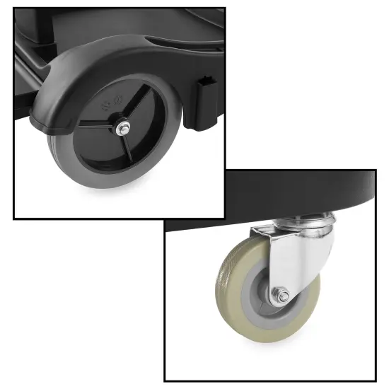 Dryser Commercial Janitorial Cleaning Cart on Wheels - Black Housekeeping Caddy with Cover, Shelves and Vinyl Bag {5}