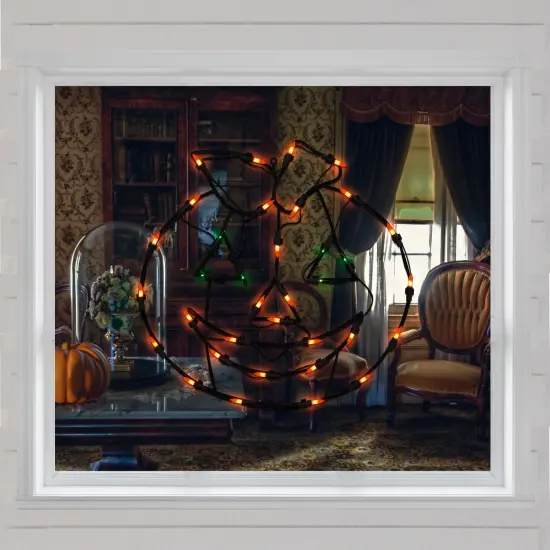 Northlight Lighted Jack-O-Lantern Halloween Window Decoration - 14" Orange {4}