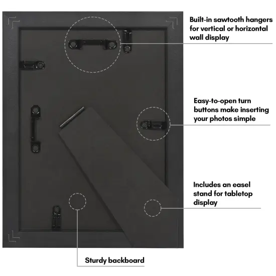 Americanflat Vintage Picture Frame with Beaded Accents with Shatter Resistant Glass and Easel Stand {5}