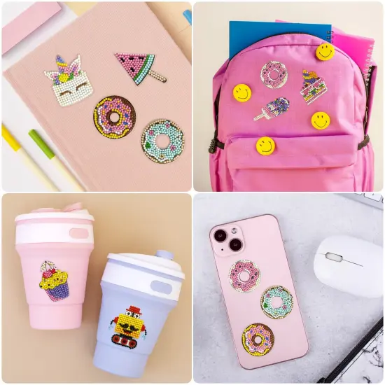 Wrapables Diamond Art Kits, 5D Gem Painting DIY Arts & Crafts Stickers, 8pcs Sweet Treats {4}