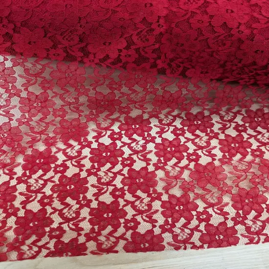 1 Yard Raschel Lace Fabric Lightweight Floral Design Slight Sheen No Stretch 100% Polyester 58/59" Wide Black {5}