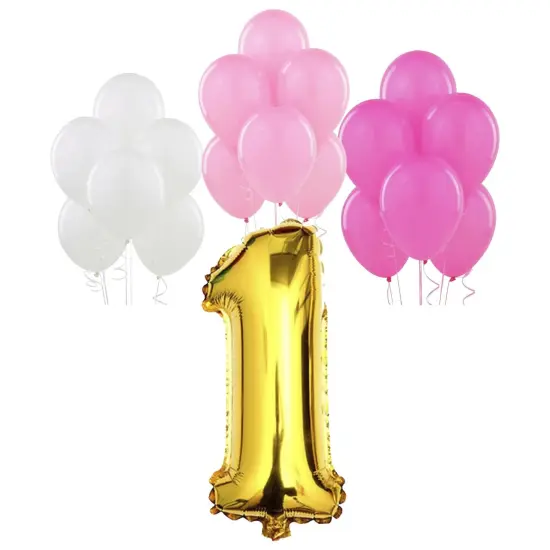 Girl Baby First Birthday Party Anniversary Decoration Set Kit in Pink {2}