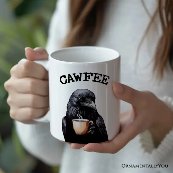 Cawfee Crow Mug, Funny Bird Lover Gift {2}