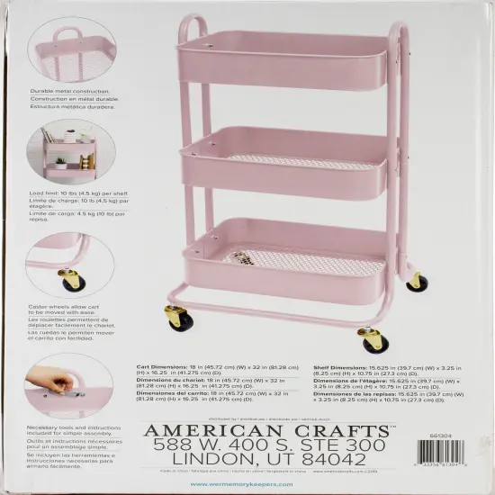 We R A La Cart Storage Cart With Handles-Pink {4}