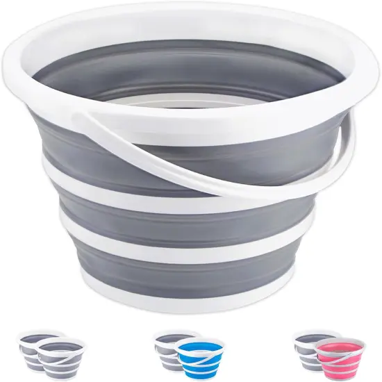 Bucket Folding Foldable Portable - Gray {1}