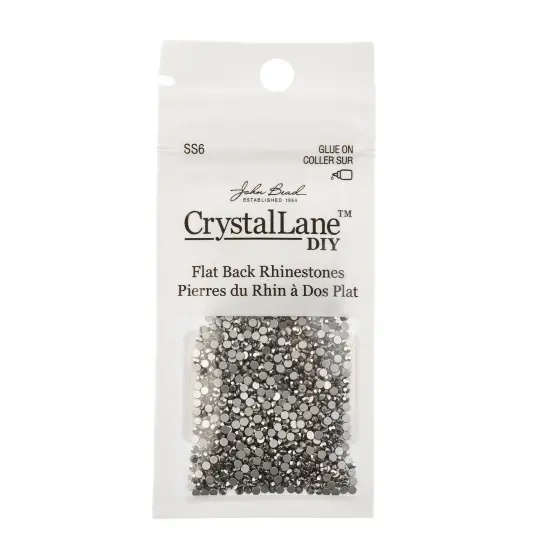 Crystal Lane DIY SS6 Glass Flatback Rhinestones, 1440pcs Hematite {3}
