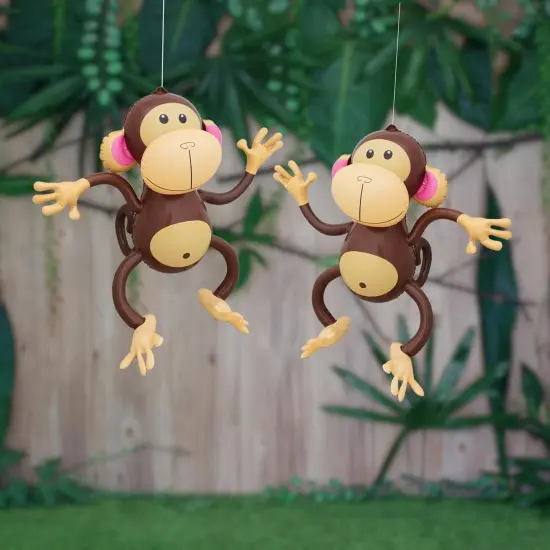 4E's Novelty Inflatable Monkey 4-Pack, 27"" for Jungle Decorations & Safari Birthday decorations! {2}