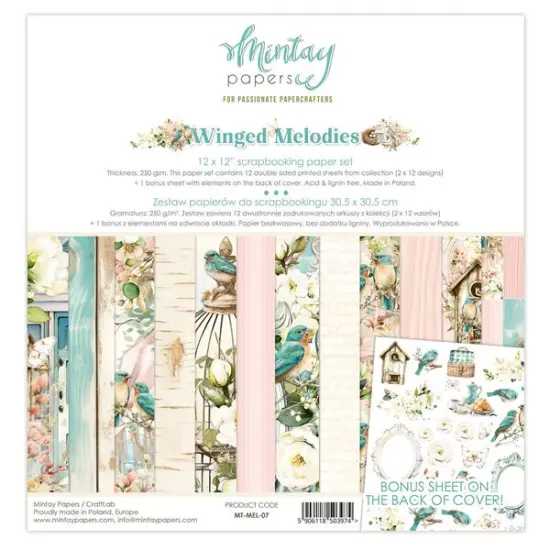 Mintay Winged Melodies 12 x 12 Paper Set {1}