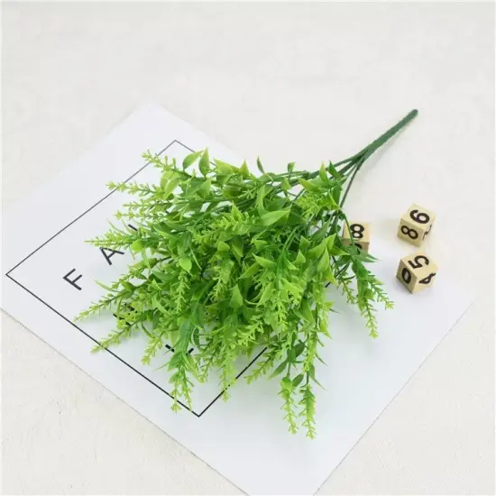 4pcs 7 Heads Artificial Wheat Grass Bouquet for Weddings Green {2}