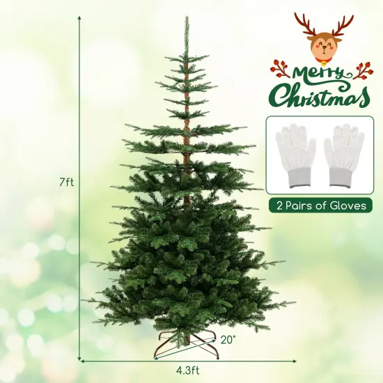 7 Feet Hinged Artificial Pre-lit Christmas Tree with 1303 Branch Tips {5}