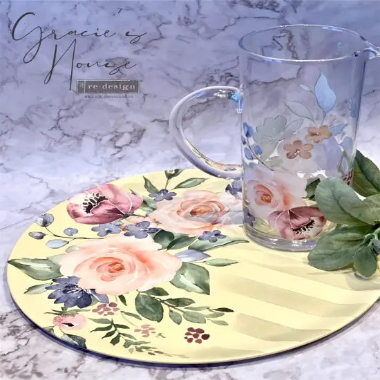 24 Redesign Decor Transfers&reg; - Watercolor Bloom - total sheet size 24inx35in, cut into 3 sheets rub-ons  {2}