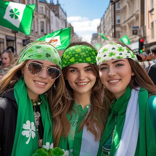 Biubee St. Patrick's Day Headband- Elastic Soft Green Shamrock Headband {2}