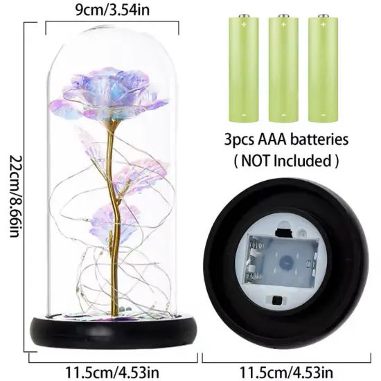 Light Up Rose in A Glass Birthday Gift for Woman Mothers Day Flowers Gift for Mom Rose Flower Gift for Her Anniversary Gift Preserved Flowers {5}