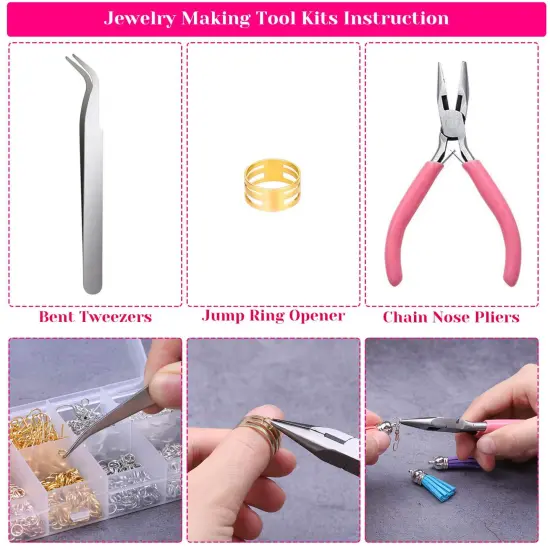 Earring Making Supplies, 1350pcs Earring Making Kit with Earring Hooks, Jump Rings, Pliers, Earring Backs, Earrings Holder Cards and Clear Bags for DIY Earring Supplies and Earring Findings {3}