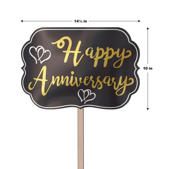 6 Pack Bulk Foil Happy Anniversary Yard Sign {5}