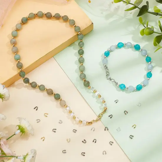 PH PandaHall 540 Pcs 6 Colors Brass Wire Guardian Wire Cable Protector U Shape Wire Guard Loops for Earring Bracelet Jewelry DIY Crafts Making {3}