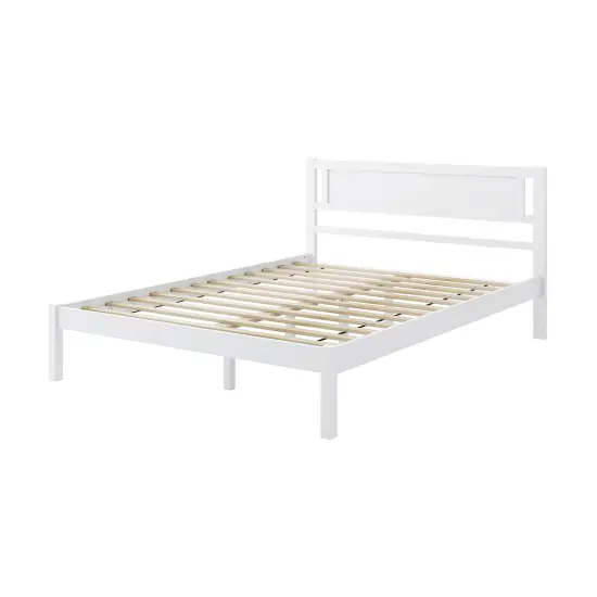 Platform Bed Frame with Headboard and Wooden Slats Support Perfect for Dorms {1}