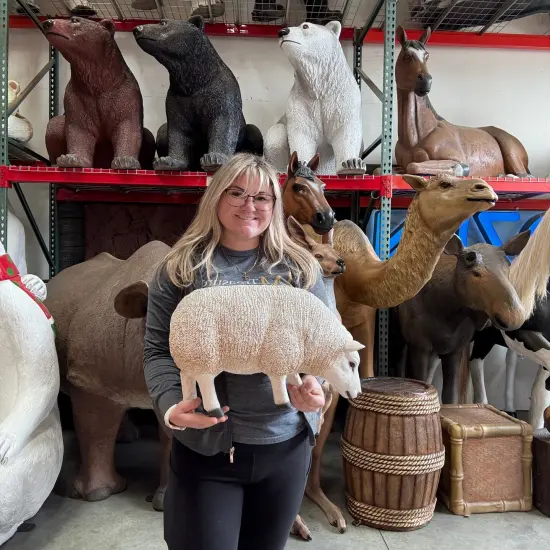 Texelaar Baby Sheep Head Down Life Size Statue {3}