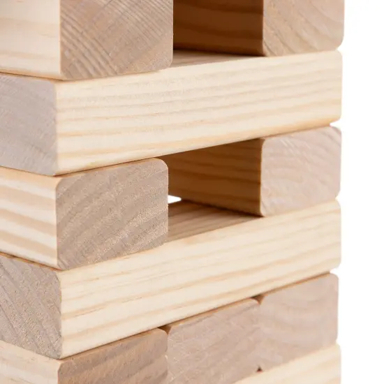 Grasshopper Games: Giant Stack 'N' Fall - Classic Wooden Block Game, Indoor & Outdoor Play, Travel Bag, Party-Table-Backyard Activity, Family Age 3+ {5}
