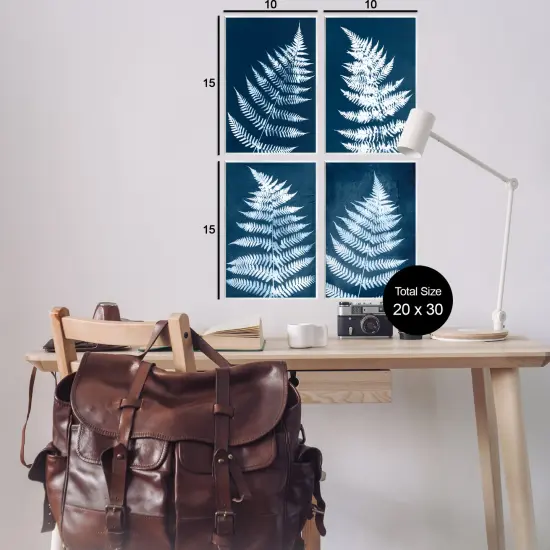 Stupell Industries Modern Fern Impressions 4pc Wall Plaque Art Set Design by Jason Johnson {3}