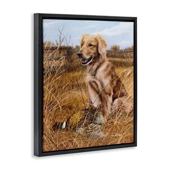 Stupell Industries Hunting Dog & Pheasant Floater Framed Canvas Wall Art Design by Kevin Daniel {3}