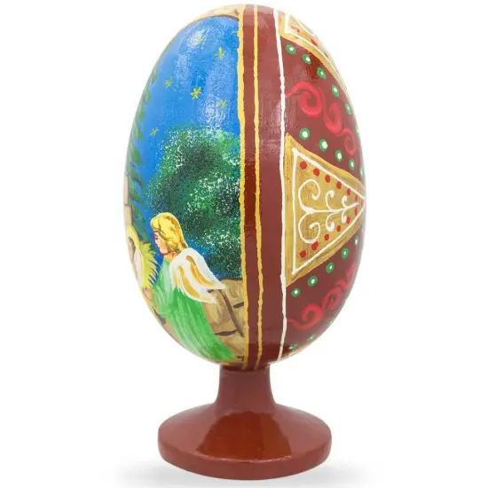 Virgin Mary with Jesus Nativity Wooden Figurine 4.75 Inches {5}