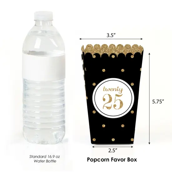 Big Dot of Happiness Gold 2025 Graduation Party Favor Popcorn Treat Boxes - Set of 12 {3}
