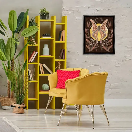 Stupell Industries Moth & Moon Botanicals Floater Framed Canvas Wall Art Design by Regina Moore {2}