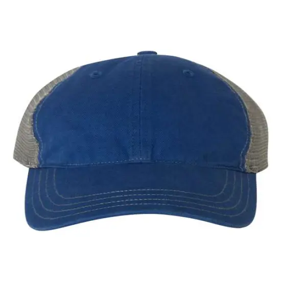 Richardson&reg; Garment Washed Trucker Cap Royal/ Charcoal {1}
