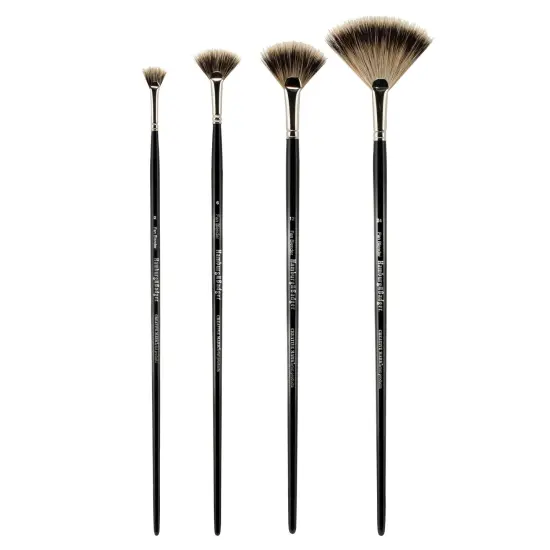 Creative Mark Hamburg Premiere Professional Oil Painting Brushes - Fan #24 Oil Paint Brush - Handmade in Germany, Natural & Synthetic Hair Blend, Long Triple-Lacquered Birch Handle {4}