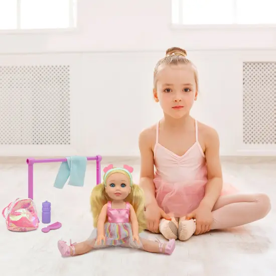 Style Dreamers: Ballet Set - Pink 14" Doll - Blonde Hair Hard Body Doll, 5pc Ballet Gear Accessories, Tutu Oufit w/Headband & Slippers, Kids Ages 3+ {6}