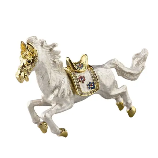 Galloping Grace: Jeweled Running Horse Trinket Figurine {1}