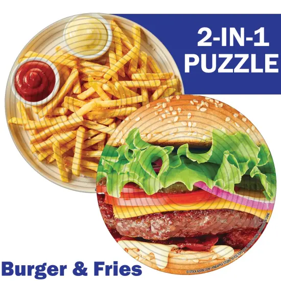 Spin Flip Puzzle: Burger & Fries- 14 Rings - 2-In-1: Double-Sided Puzzle, Spin-Flip-Solve, 360 Degress Of Puzzling, Fidget Toy, Adults & Kids 8+ {3}