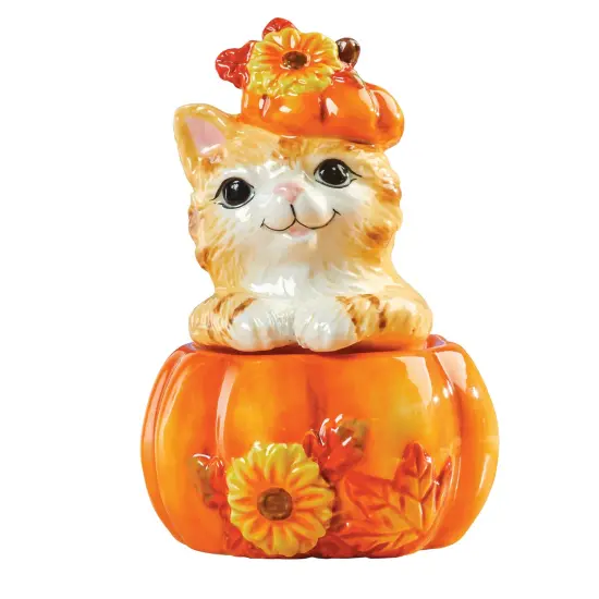 Collections Etc Adorable Harvest Cat Salt & Pepper Shaker Set {2}