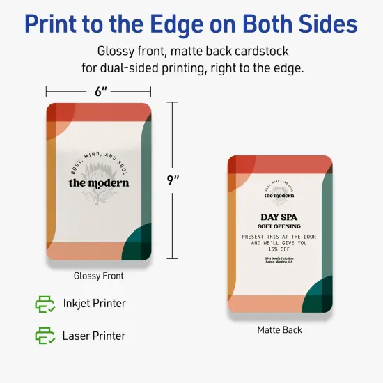 Avery Glossy White Postcards, 6" x 9" Rectangle Rounded Corners {6}