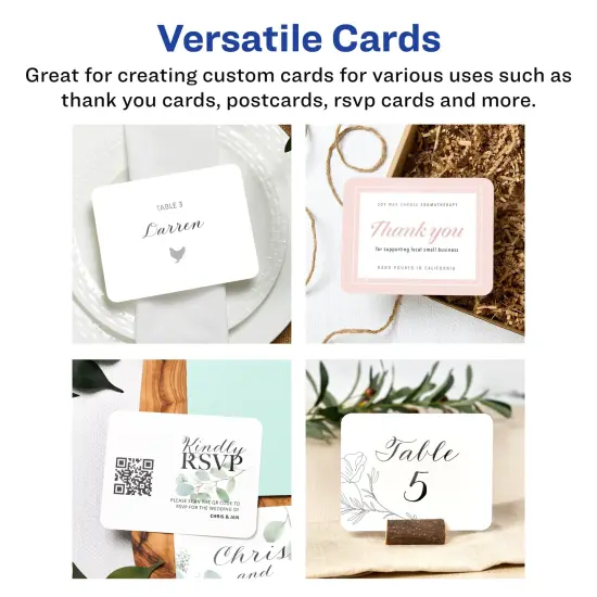 Avery Printable Matte White Corner Cards with Sure, 4.25" x 5.5" Rectangle Rounded Corne {2}